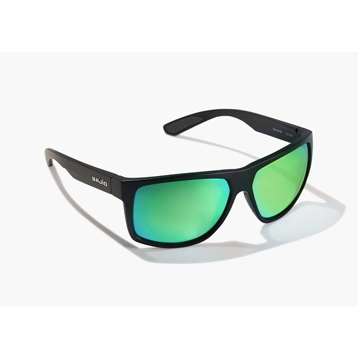 Bajio Boneville Sunglasses Polarized in Black Matte with Green Glass